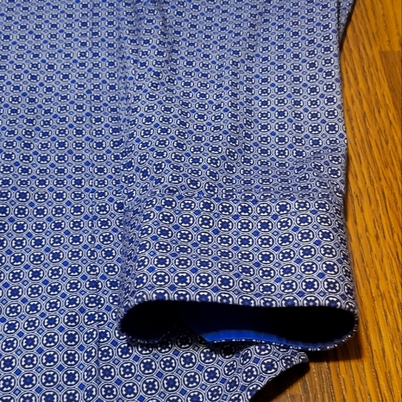 Soul of London Men's Dress Shirt 16.5 | Blue Pattern | Modern Fit - Picture 6 of 7